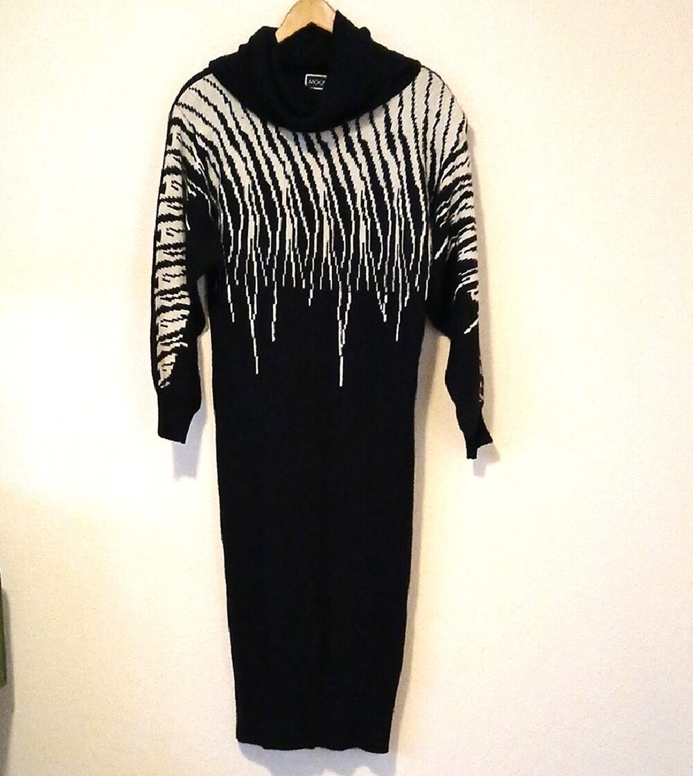 Vintage 80s Moonglow Full Body Sweater Dress Acrylic/lambswool/angora